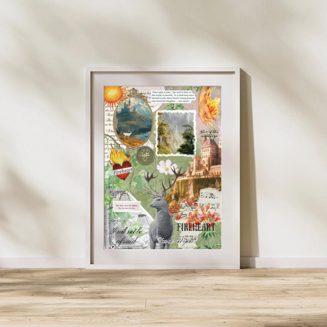 Fantasy Book Collage Art Print: Bookish Wall Decor