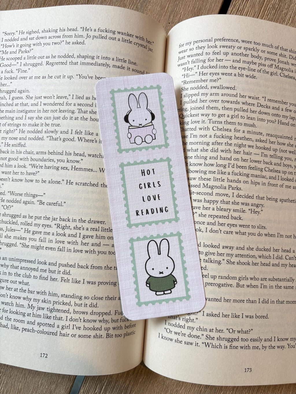 Hot Girls love reading bunny bookmark
