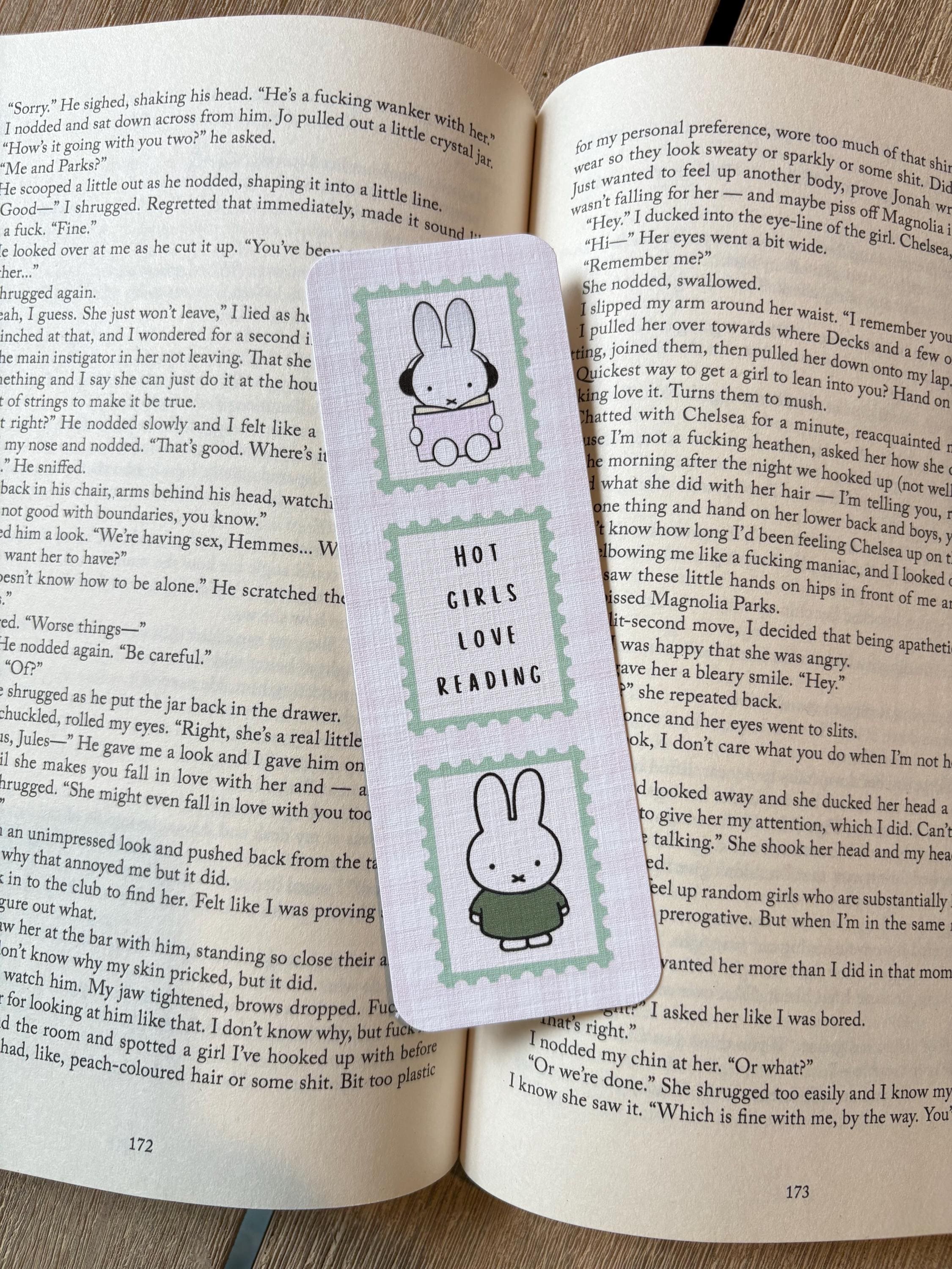 Hot Girls love reading bunny bookmark