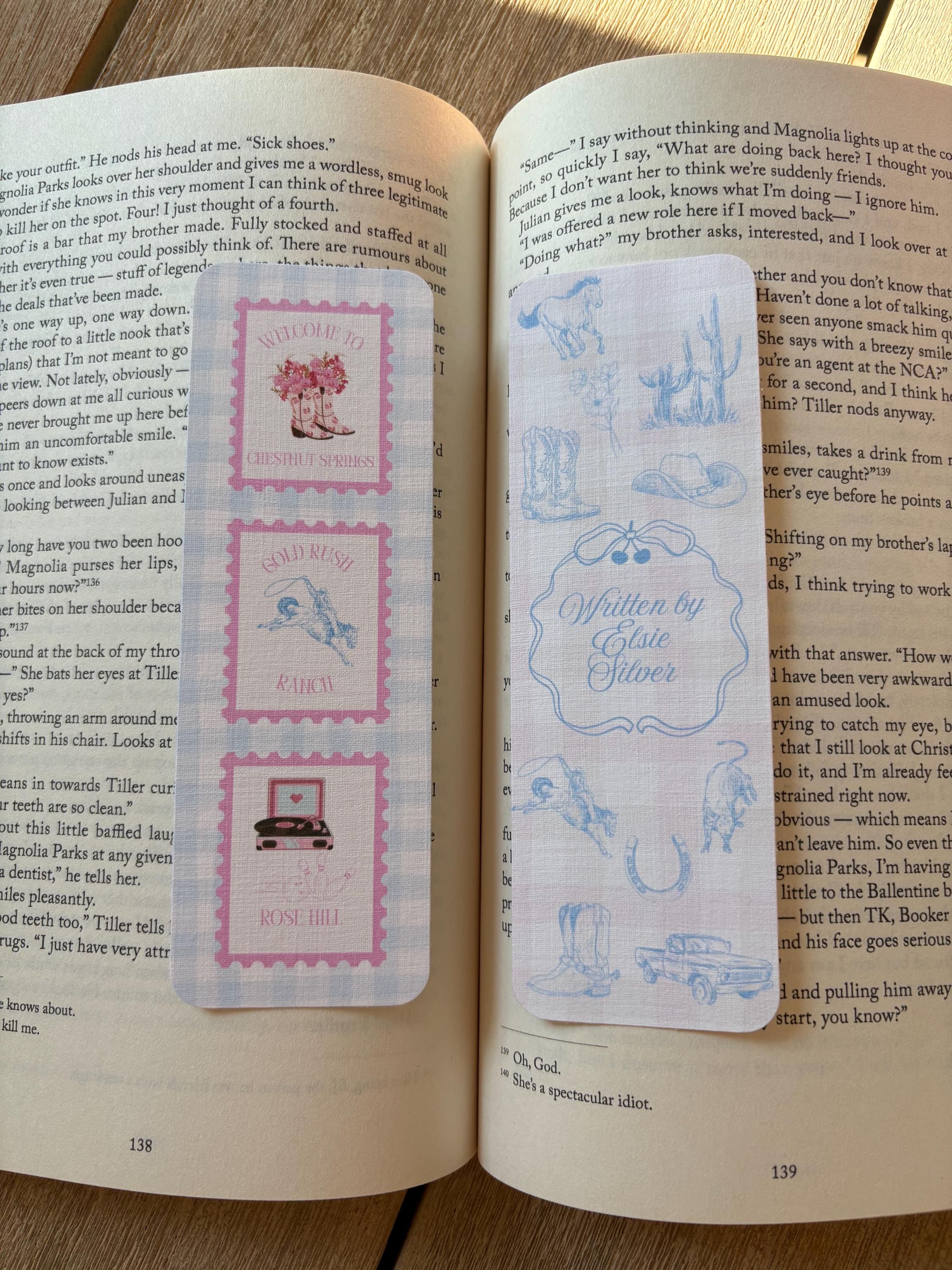 Elsie Silver bookmarks - Chestnut springs - Gold rush ranch - Rose Hill