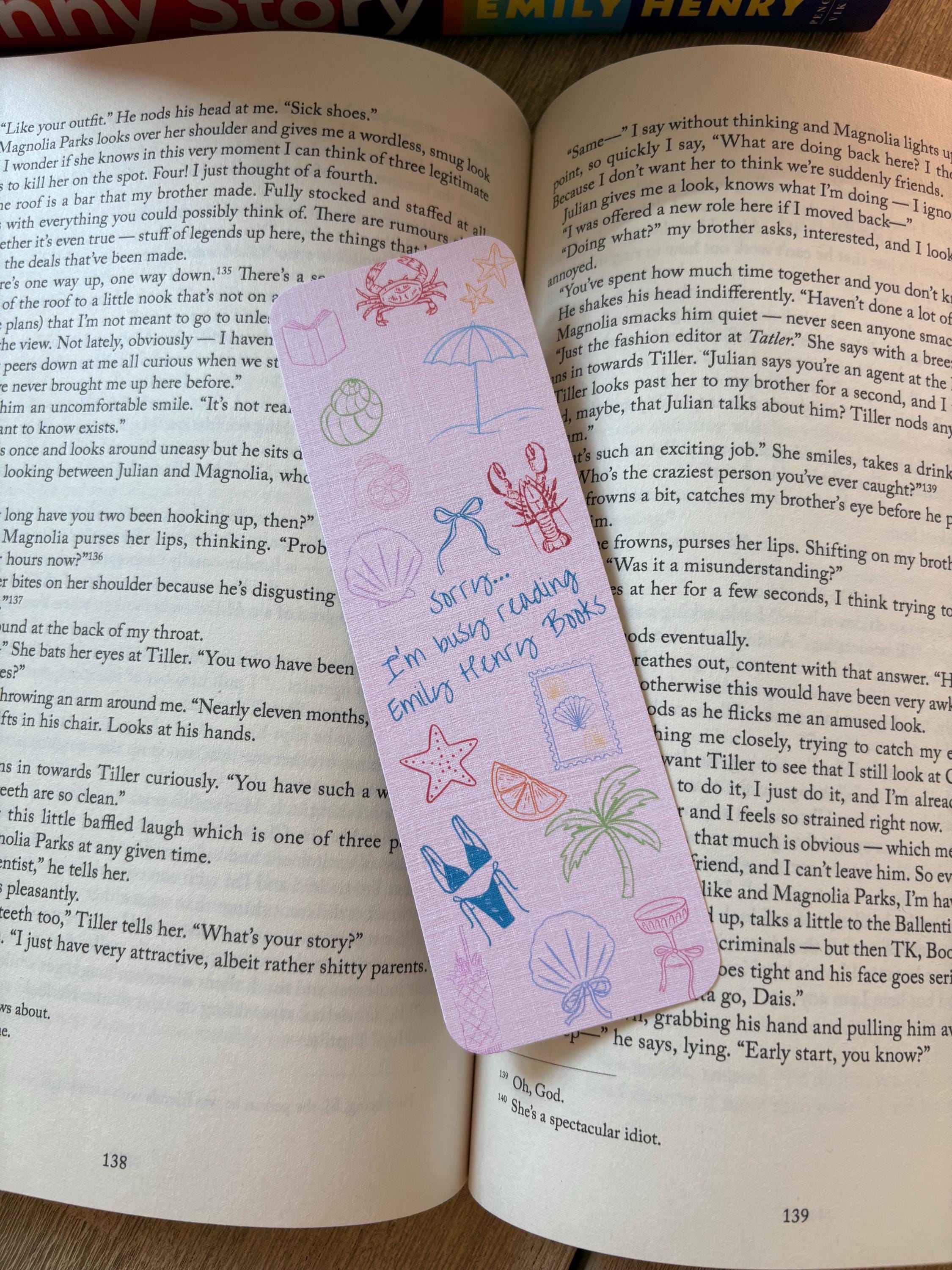 Emily Henry Book Bookmarks - Beach Read - Funny Story