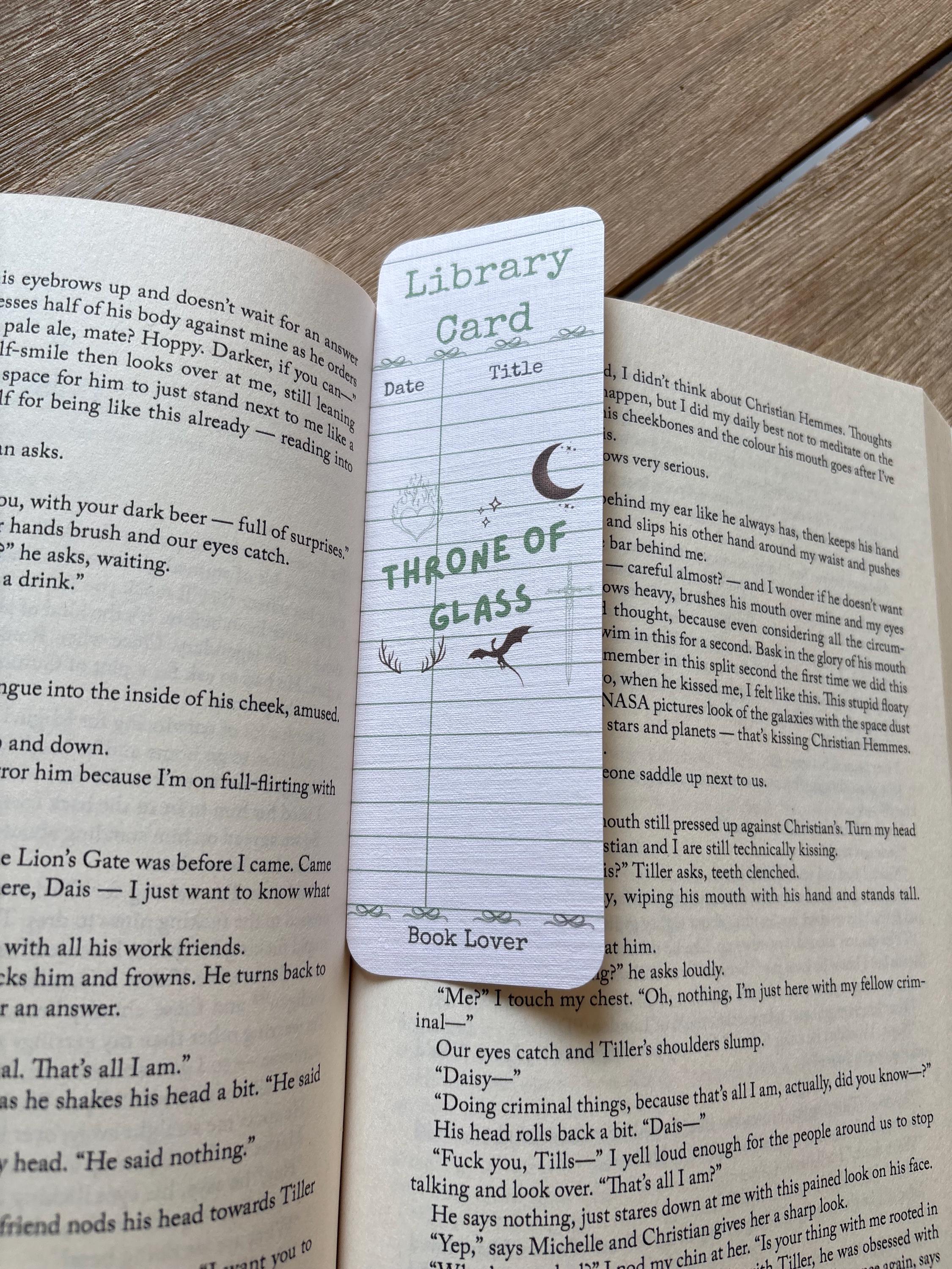 Throne of Glass Bookmark | Library Card