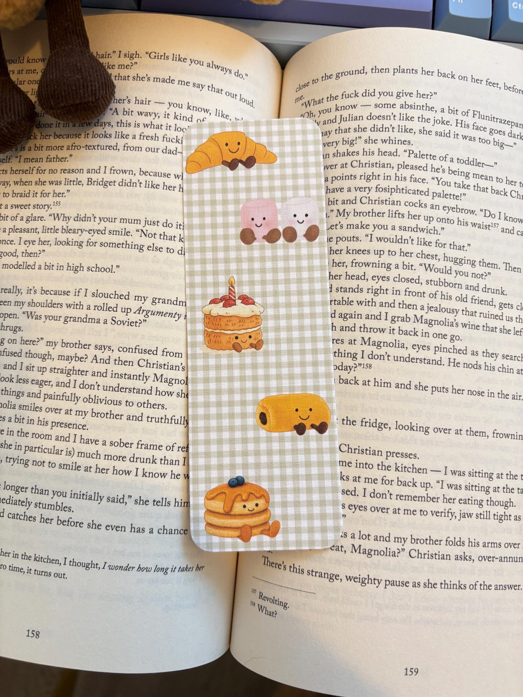 Girly Gingham Bookmarks/ matcha, girl therapy, pastries plushie bookmarks