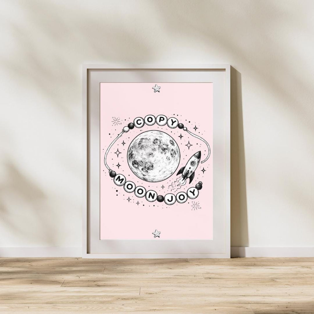 Artemis II Moon Print, Copy Moon Joy Art, Celestial Wall Art Print, A4/A5