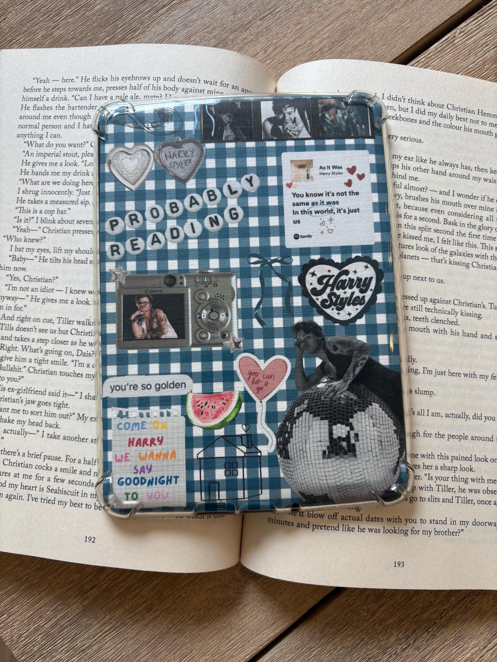 HS music inspired Kindle Insert / Blue gingham theme