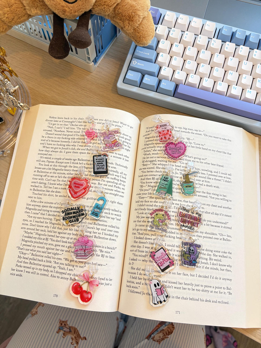 Bookish acylic Dust plug charms /Kindle charms
