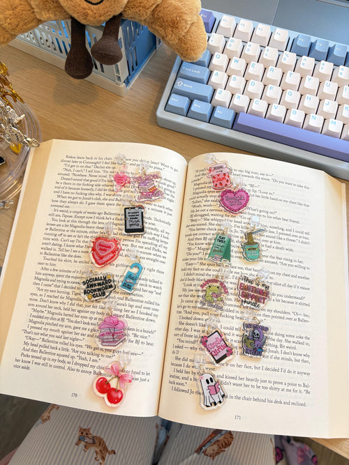 Bookish acylic Dust plug charms /Kindle charms