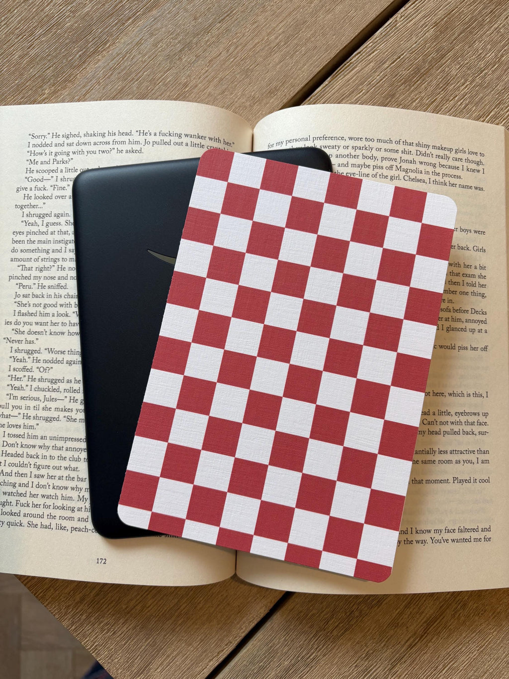 Checkered Kindle Inserts, checkered pattern Kindle Insert