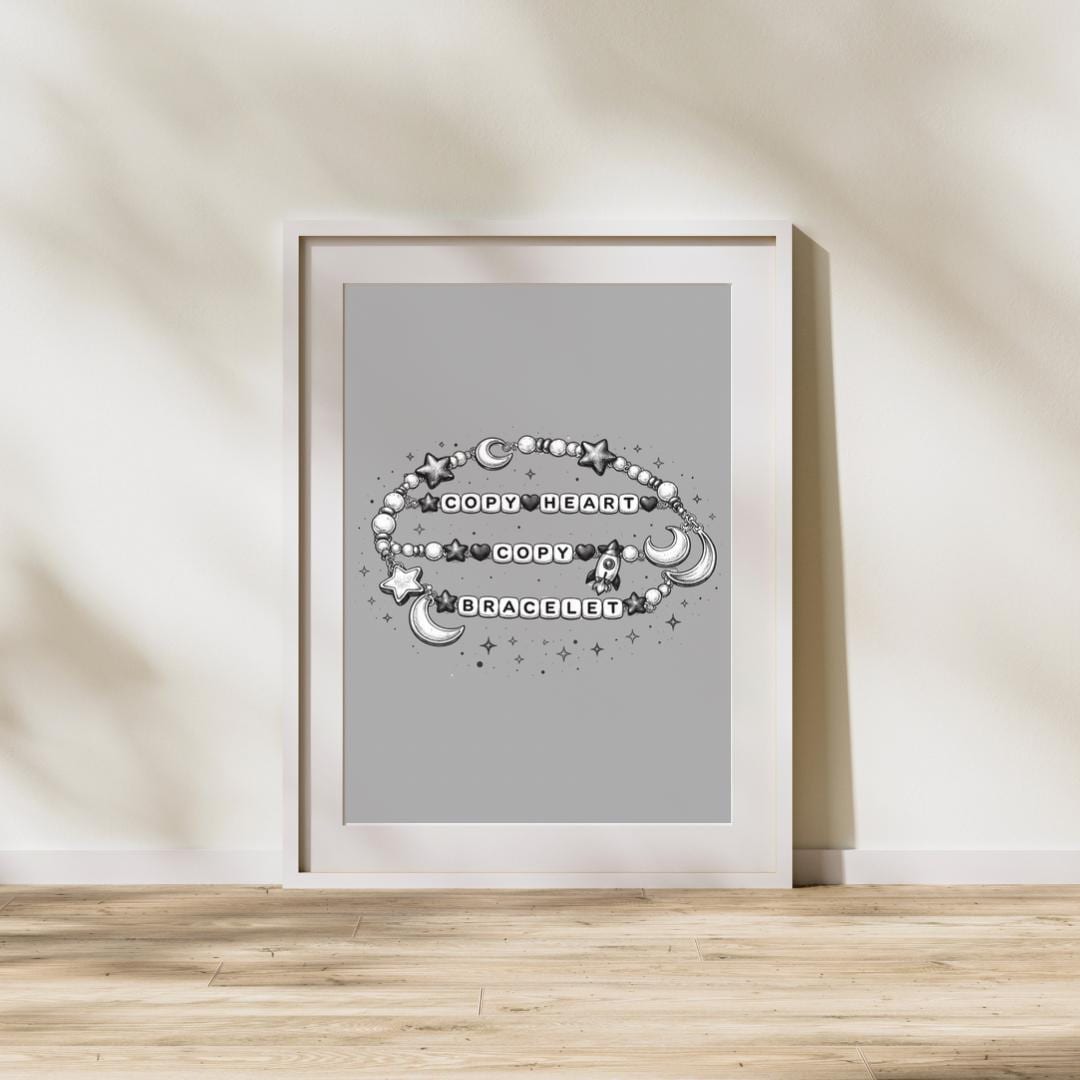 Artemis II Moon Print, Copy Heart Copy Bracelet Space Print, A4/A5