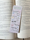 Boys of Tommen Year Book Bookmark