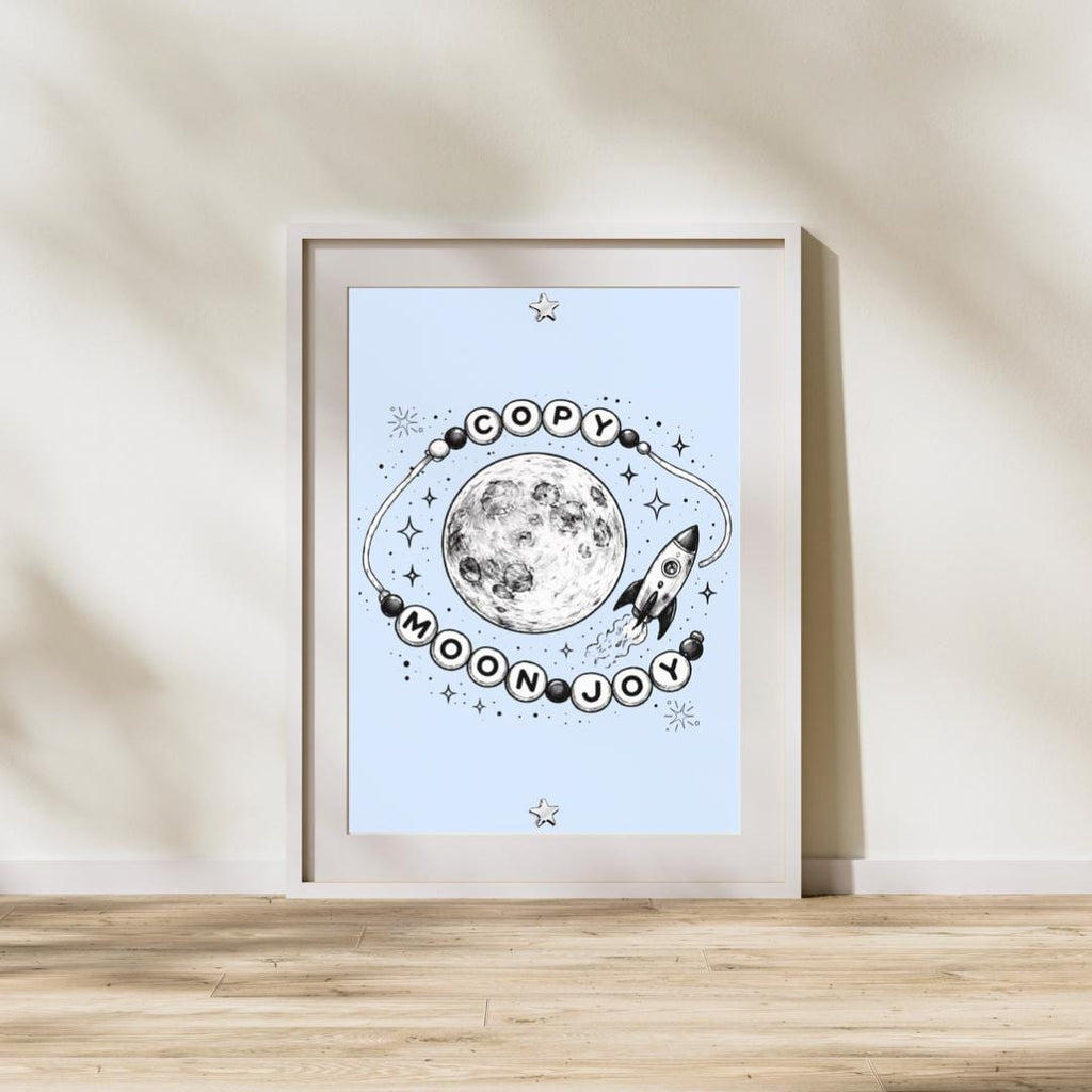 Artemis II Moon Print, Copy Moon Joy Art, Celestial Wall Art Print, A4/A5
