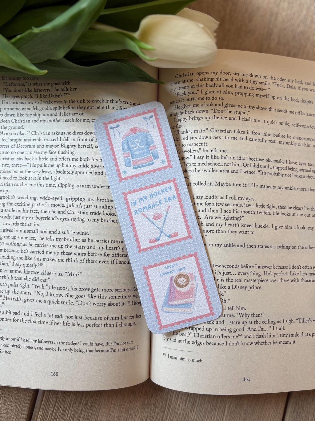 Hockey Romance Bookmarks, Library Card Bookmark, Sports Romance era