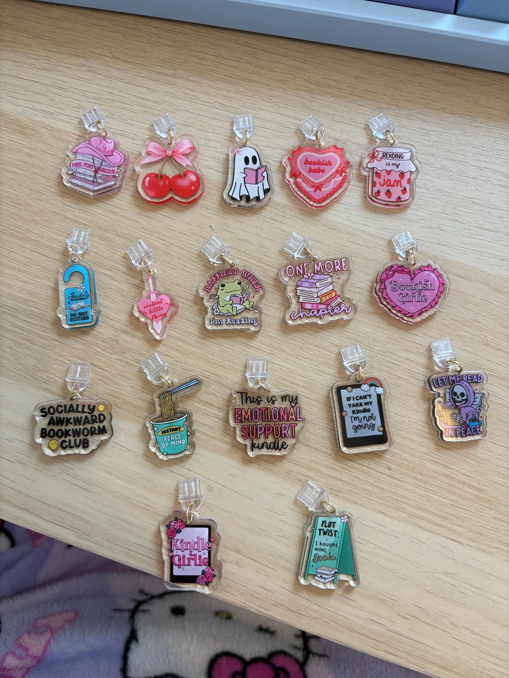 Bookish acylic Dust plug charms /Kindle charms
