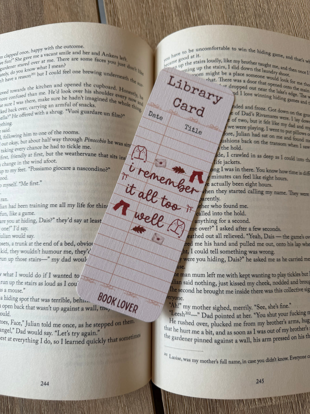 All to Well autumn lyric bookmark