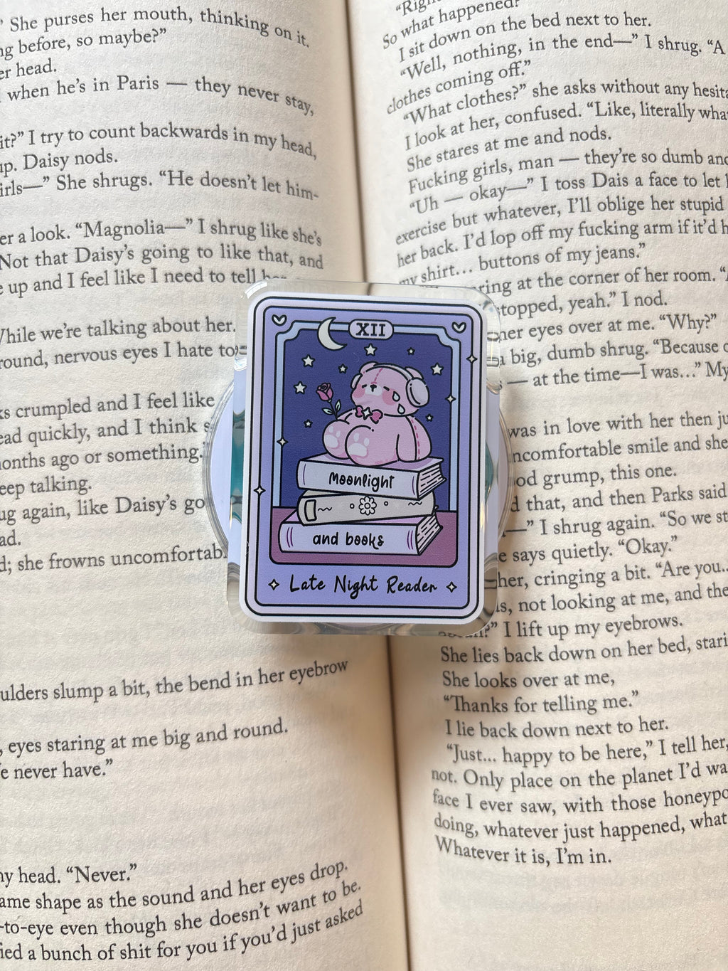 Late Night Reader Purple Magnetic Kindle grip