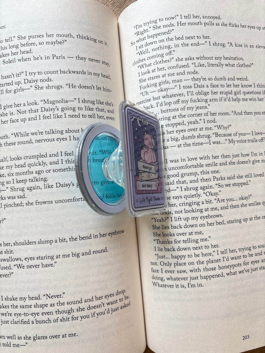 Late Night Reader Purple Magnetic Kindle grip