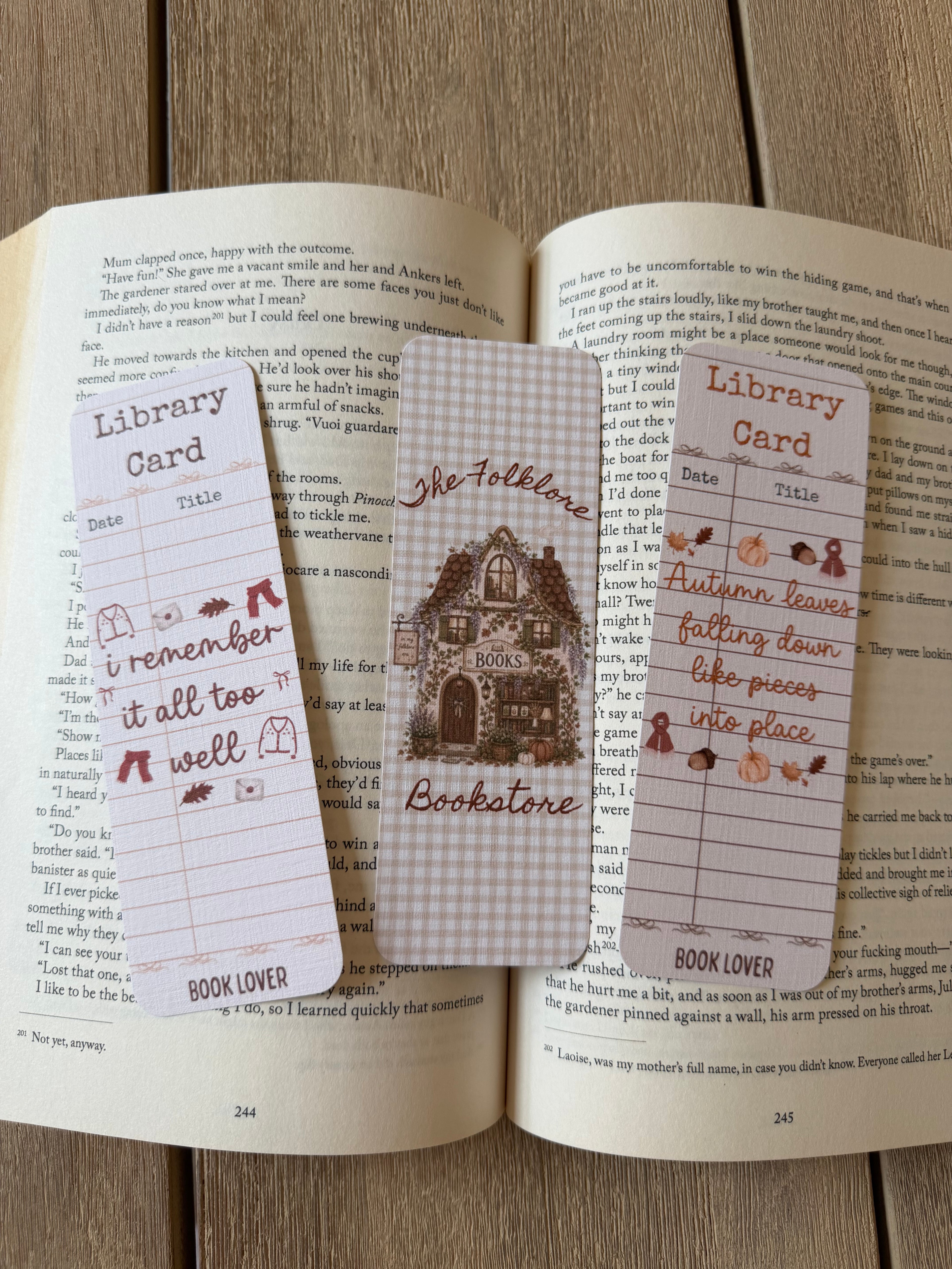 Autumn Leaves falling down like pieces into place bookmark