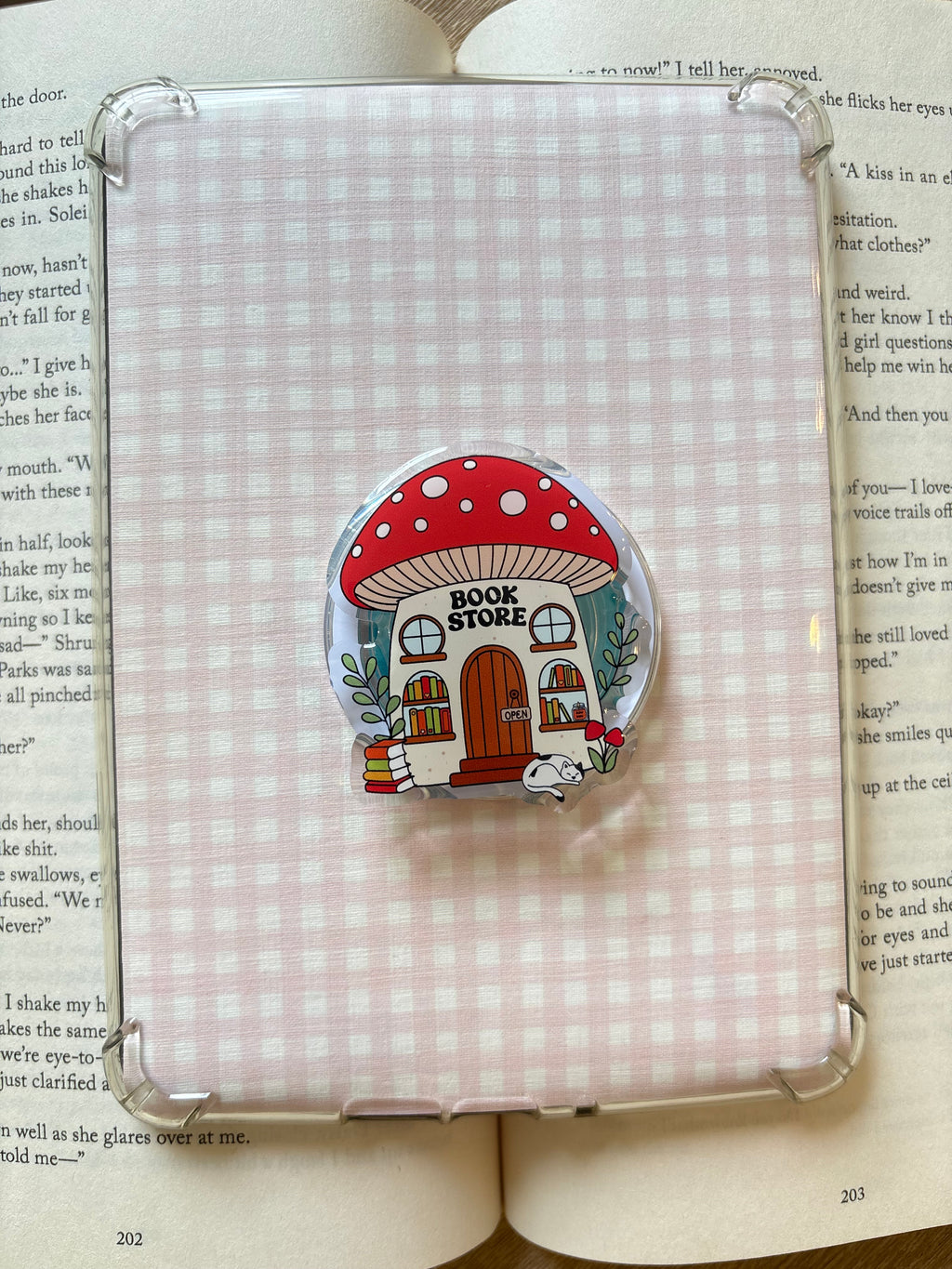 Mushroom Bookstore Magnetic Kindle grip