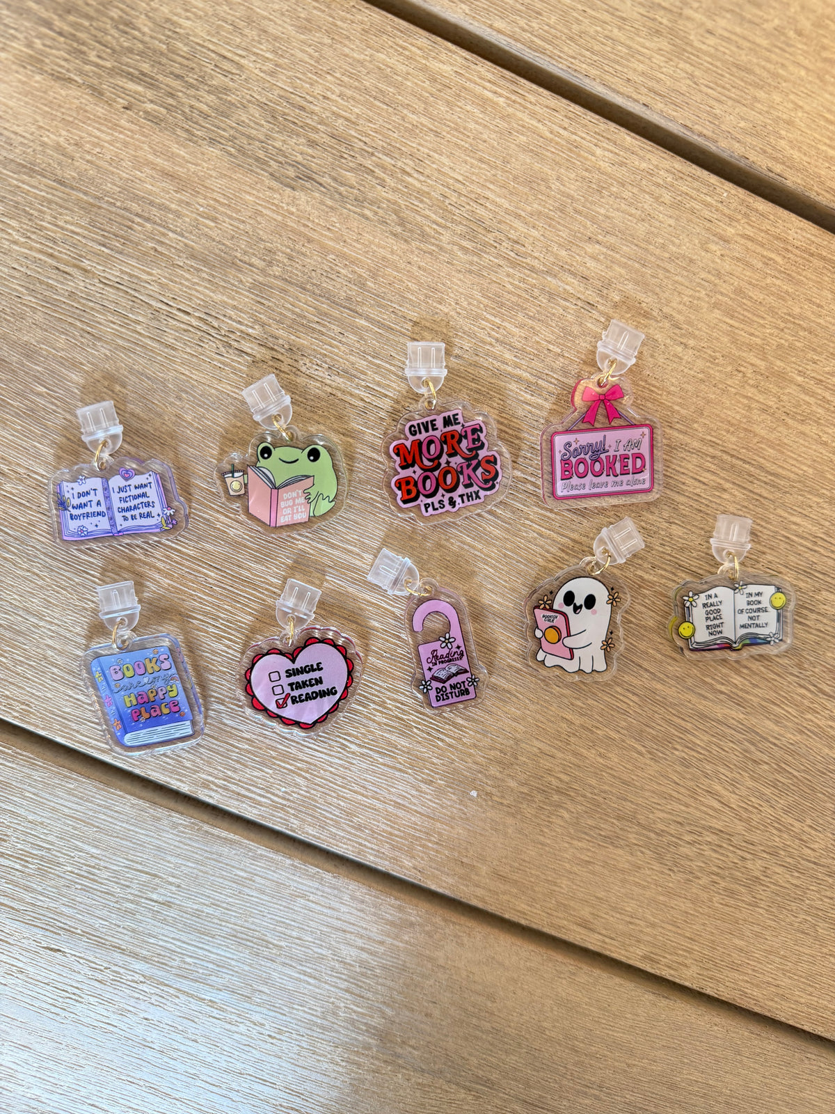 Bookish Acylic Dust plug charms
