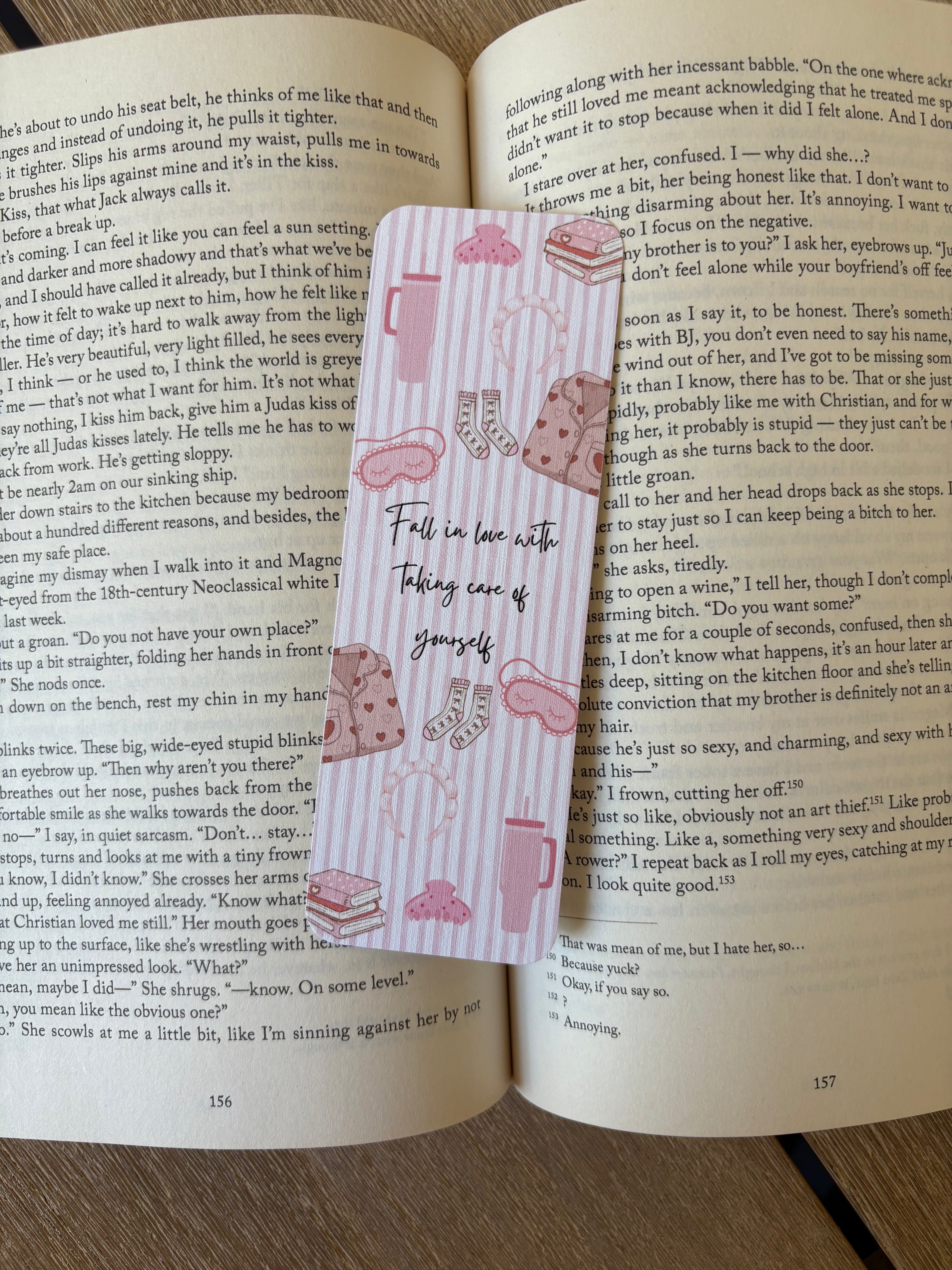 Selfcare & Selflove pink girly bookmarks