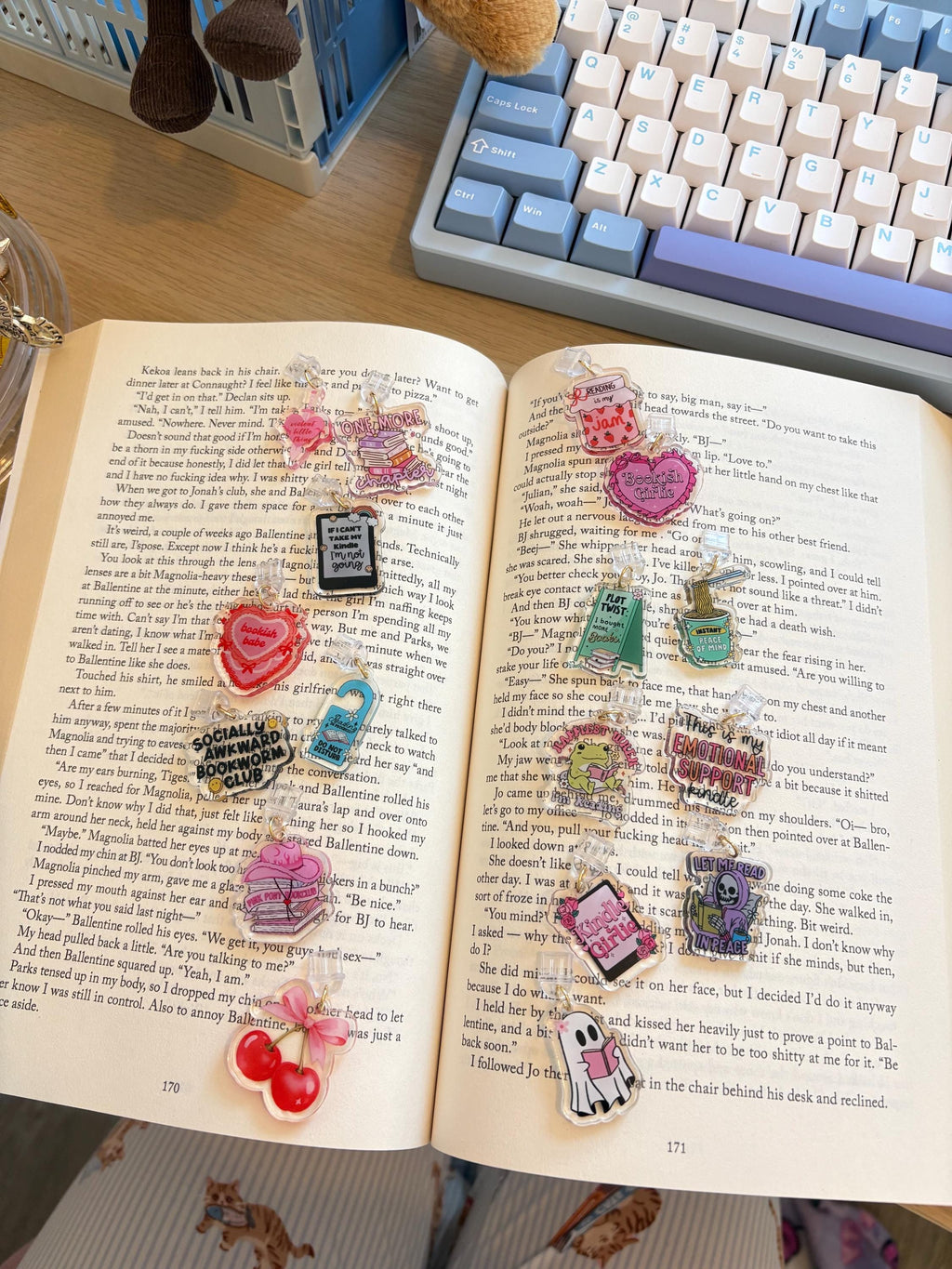 Bookish acylic Dust plug charms /Kindle charms