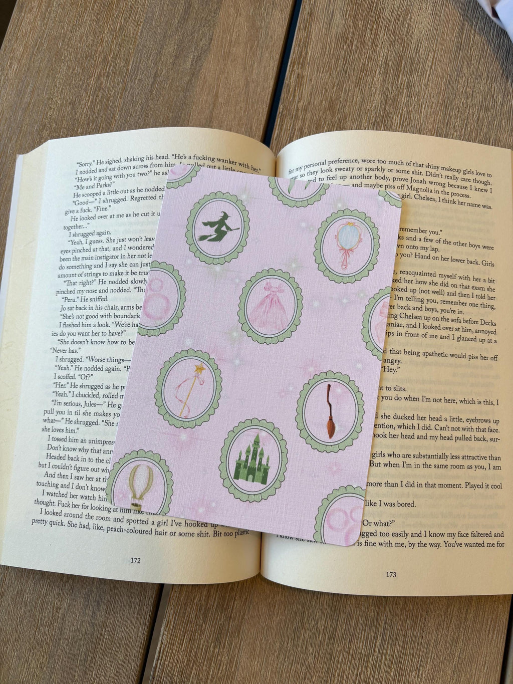 Pink and Green witchy Kindle insert