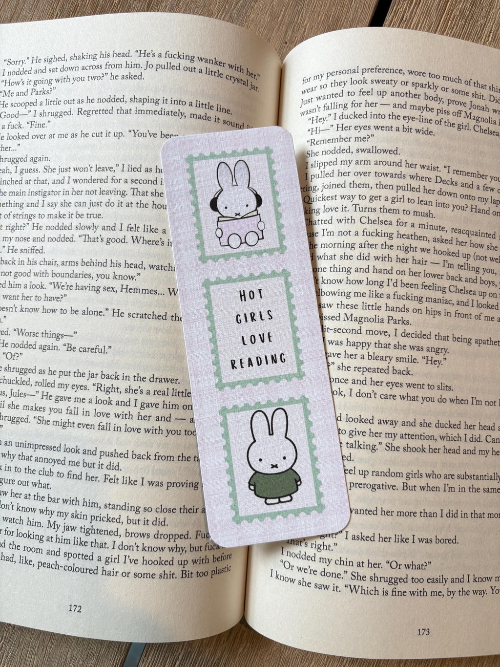 Hot Girls love reading bunny bookmark