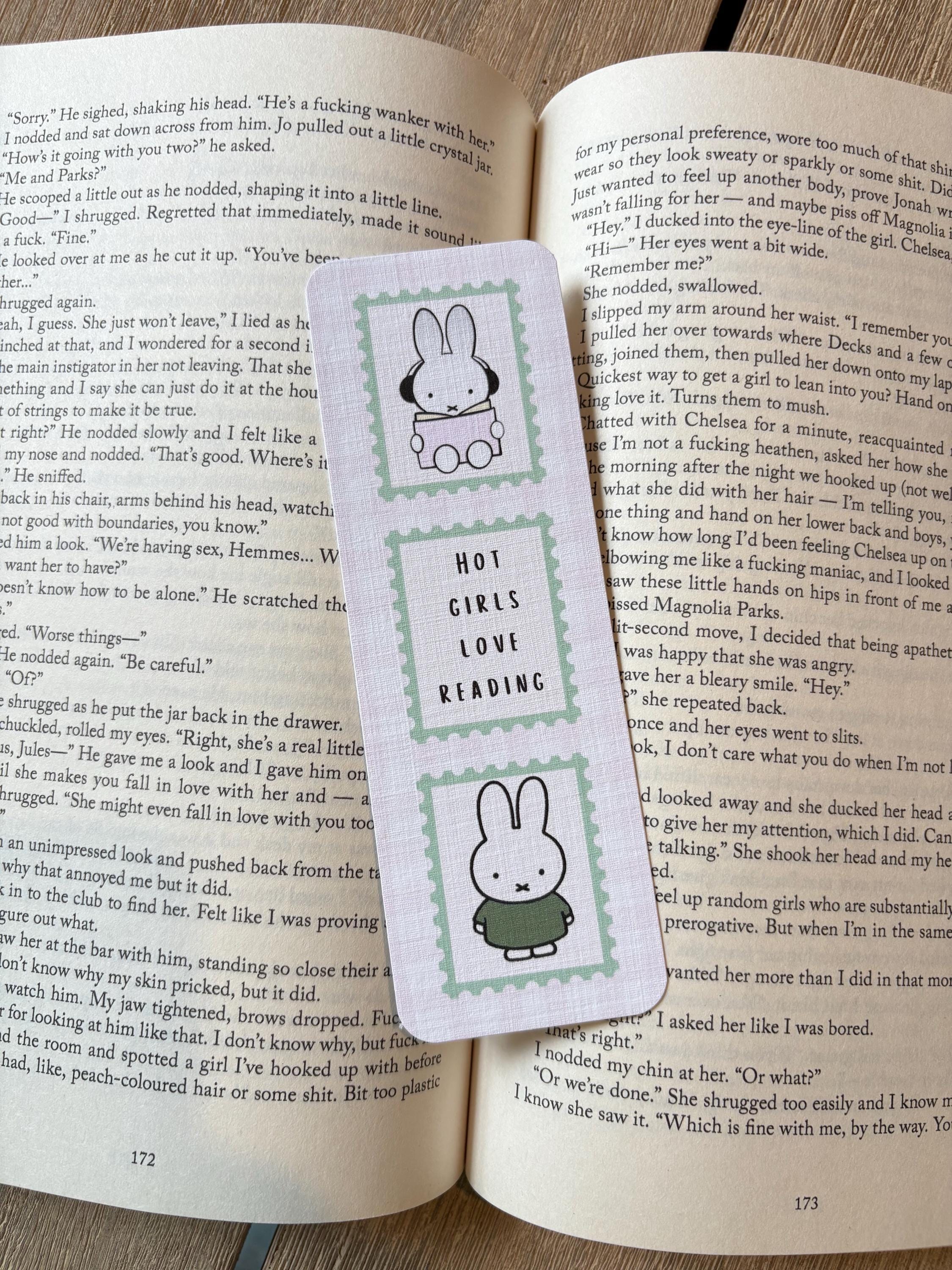 Hot Girls love reading bunny bookmark