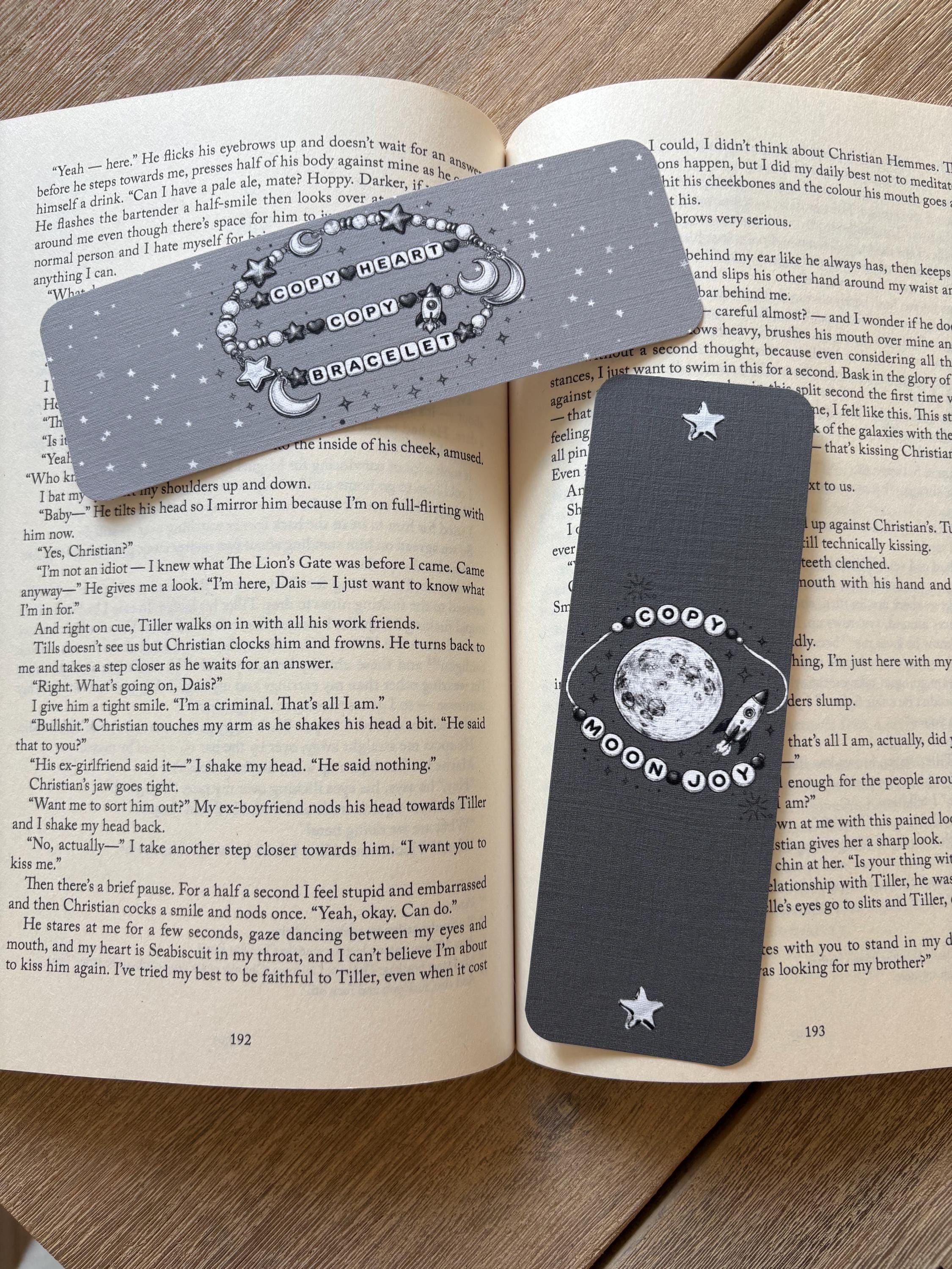 Copy, Moon Joy, Copy Heart, Copy Bracelet Artemis II inspired bookmarks