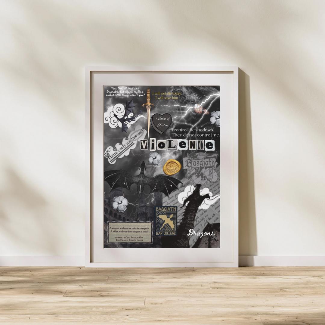 Fantasy Book Collage Art Print: Bookish Wall Decor