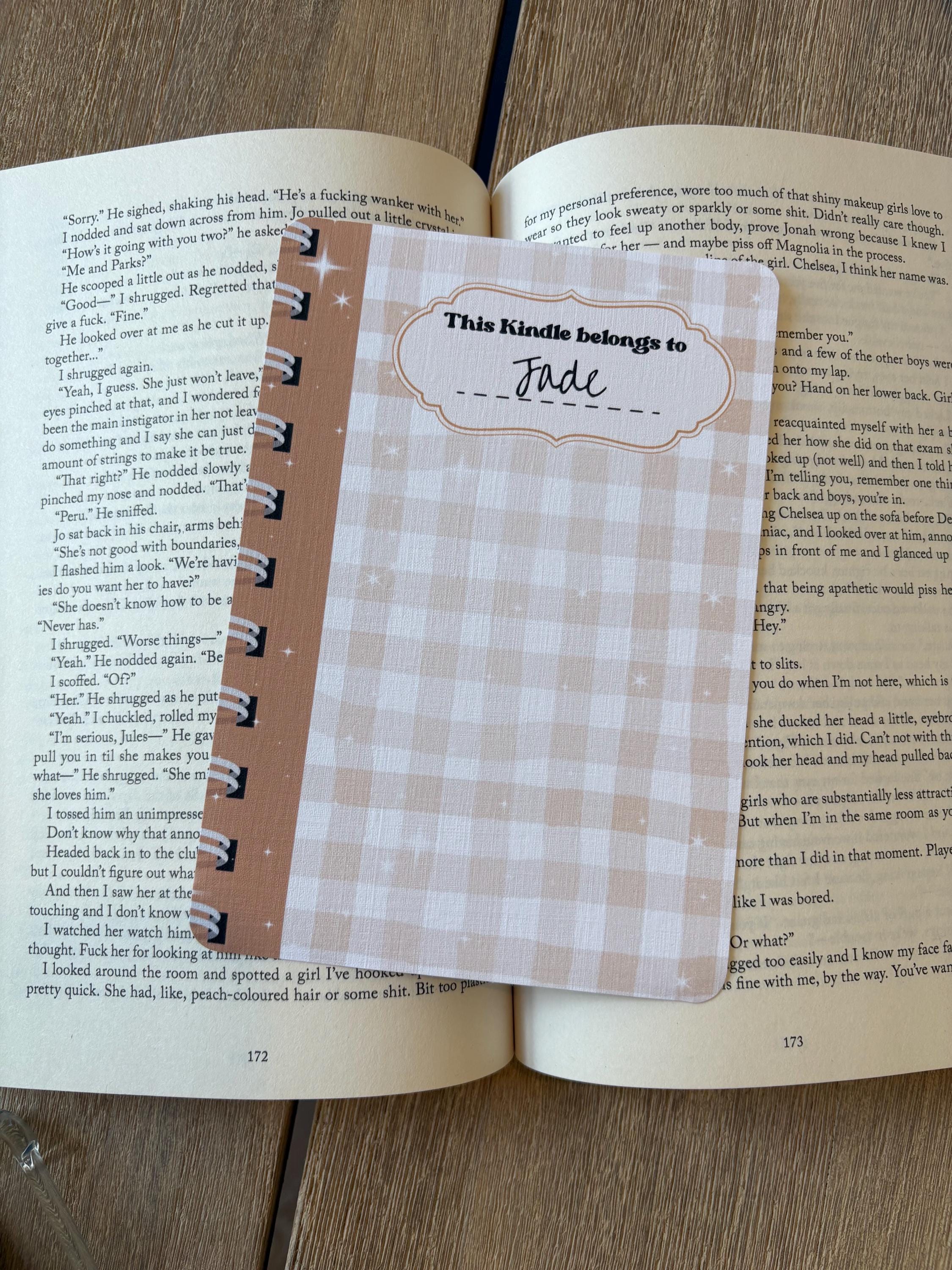 Personalised notebook style Kindle Inserts
