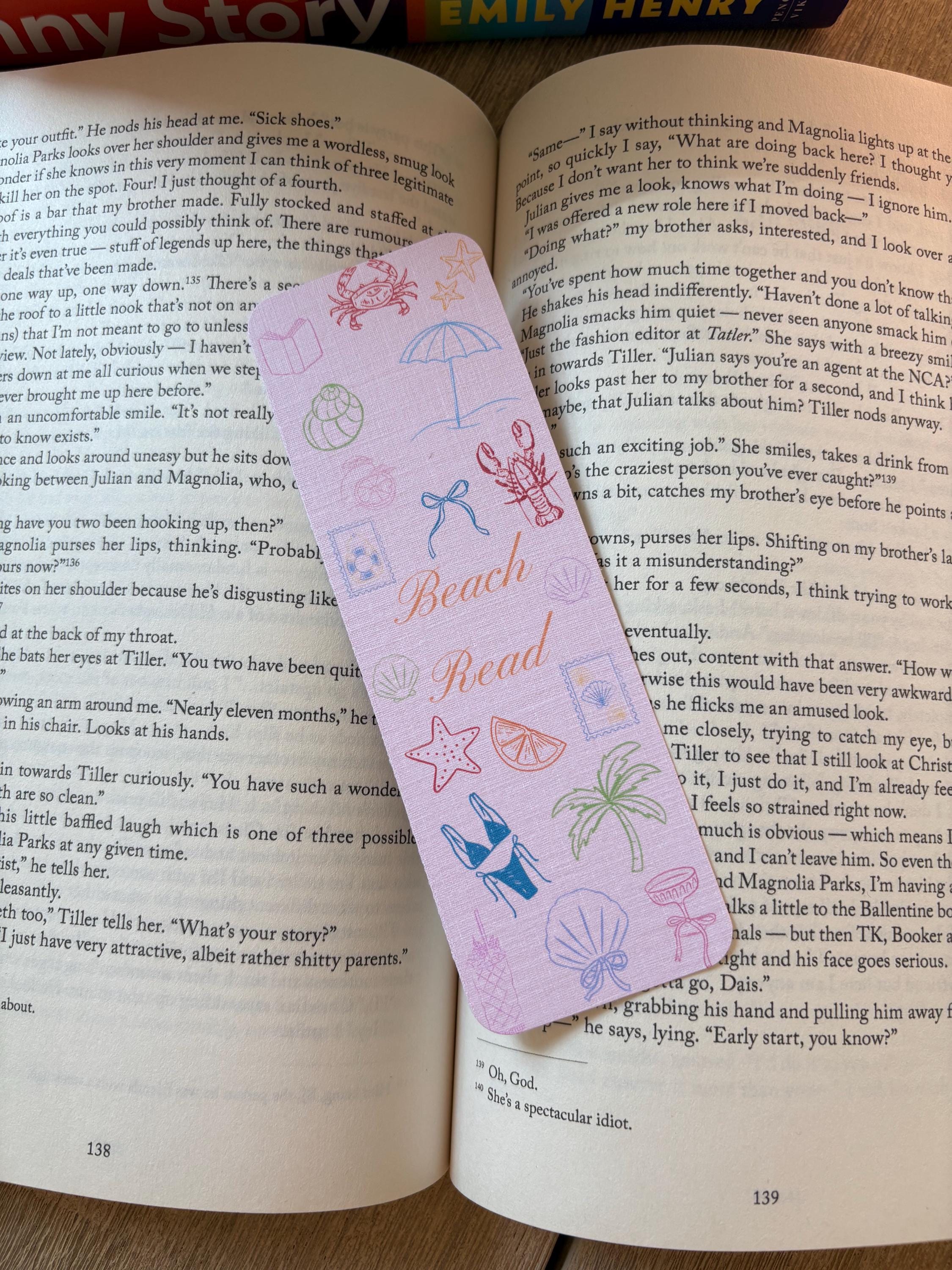 Emily Henry Book Bookmarks - Beach Read - Funny Story