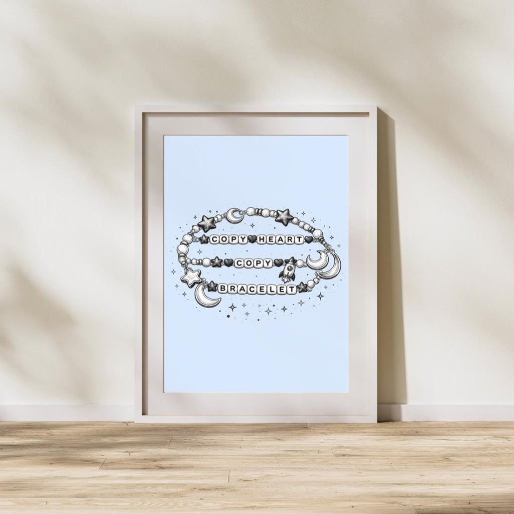 Artemis II Moon Print, Copy Heart Copy Bracelet Space Print, A4/A5