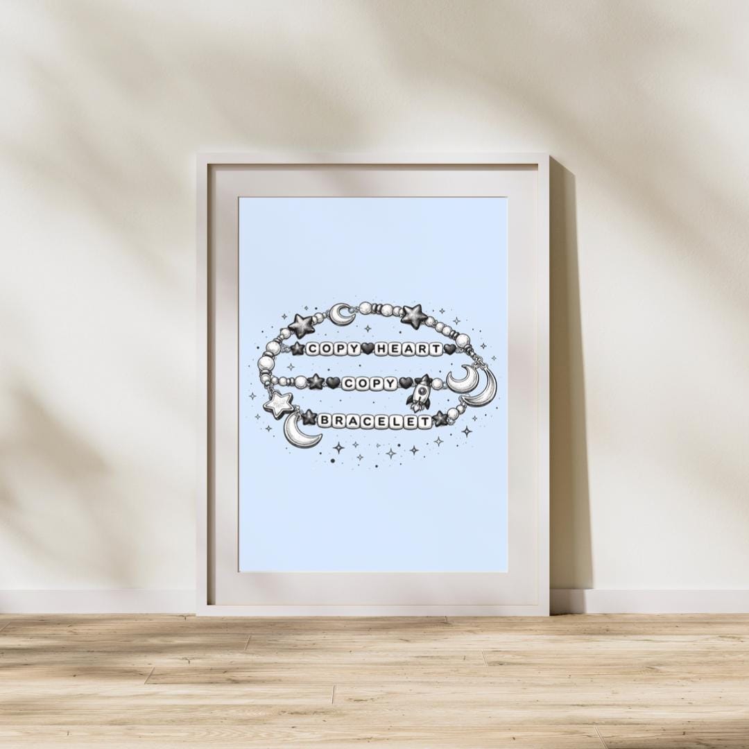 Artemis II Moon Print, Copy Heart Copy Bracelet Space Print, A4/A5