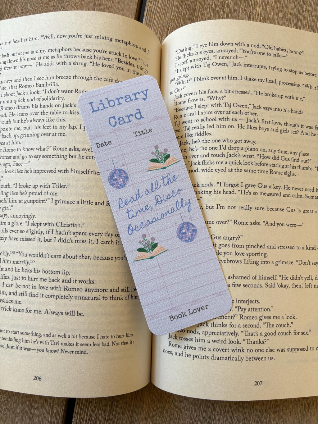 Library Card “Read all the time Disco occasionally” Bookmark