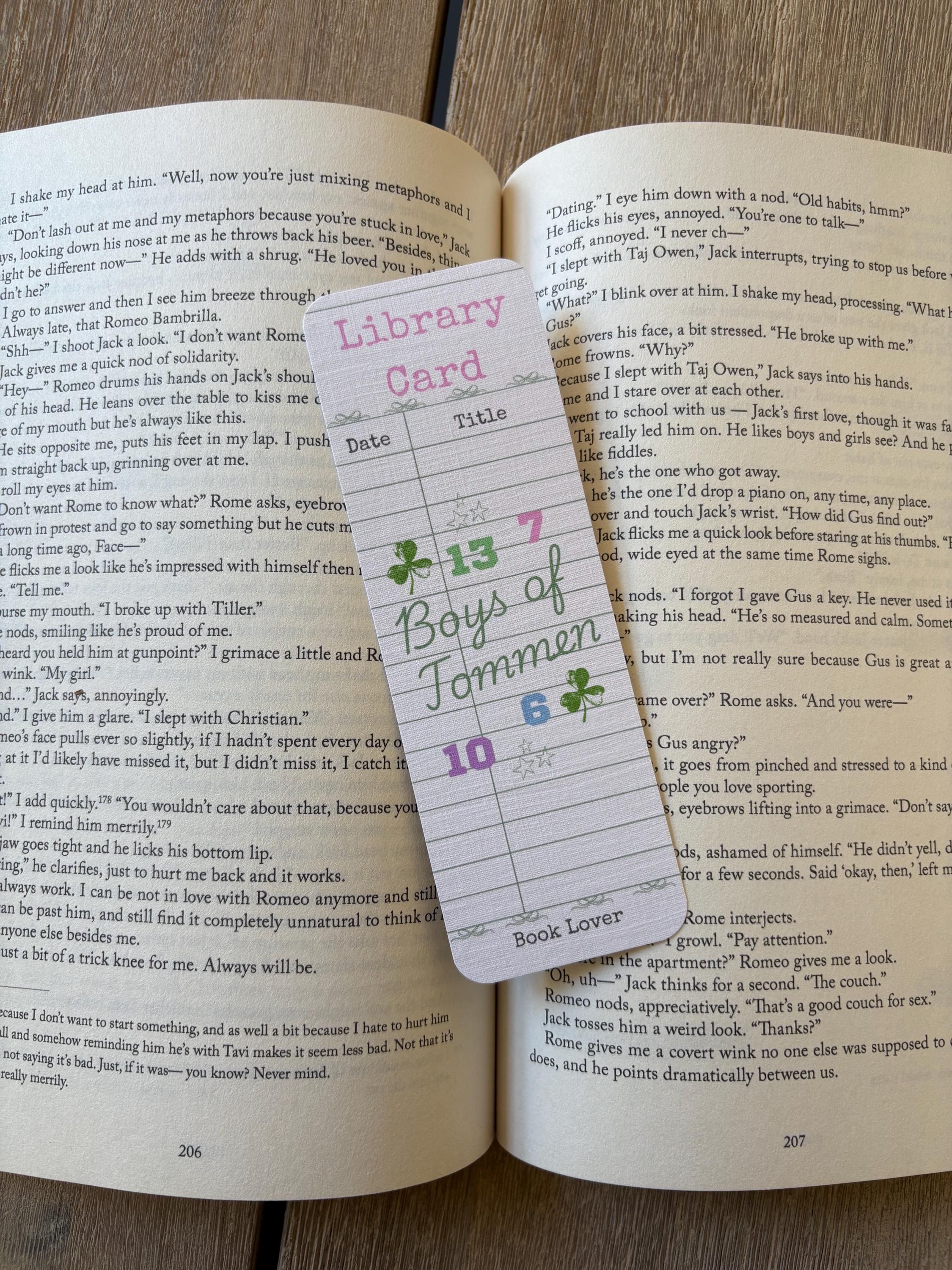 Boys of Tommen Library Card Bookmark